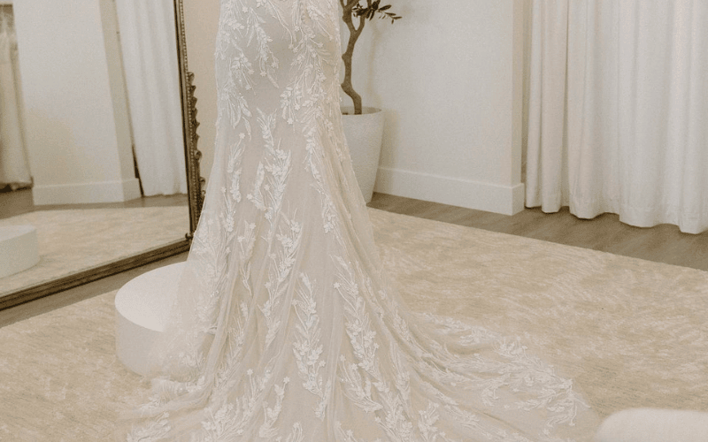 Lace Wedding Dress with Chapel Train