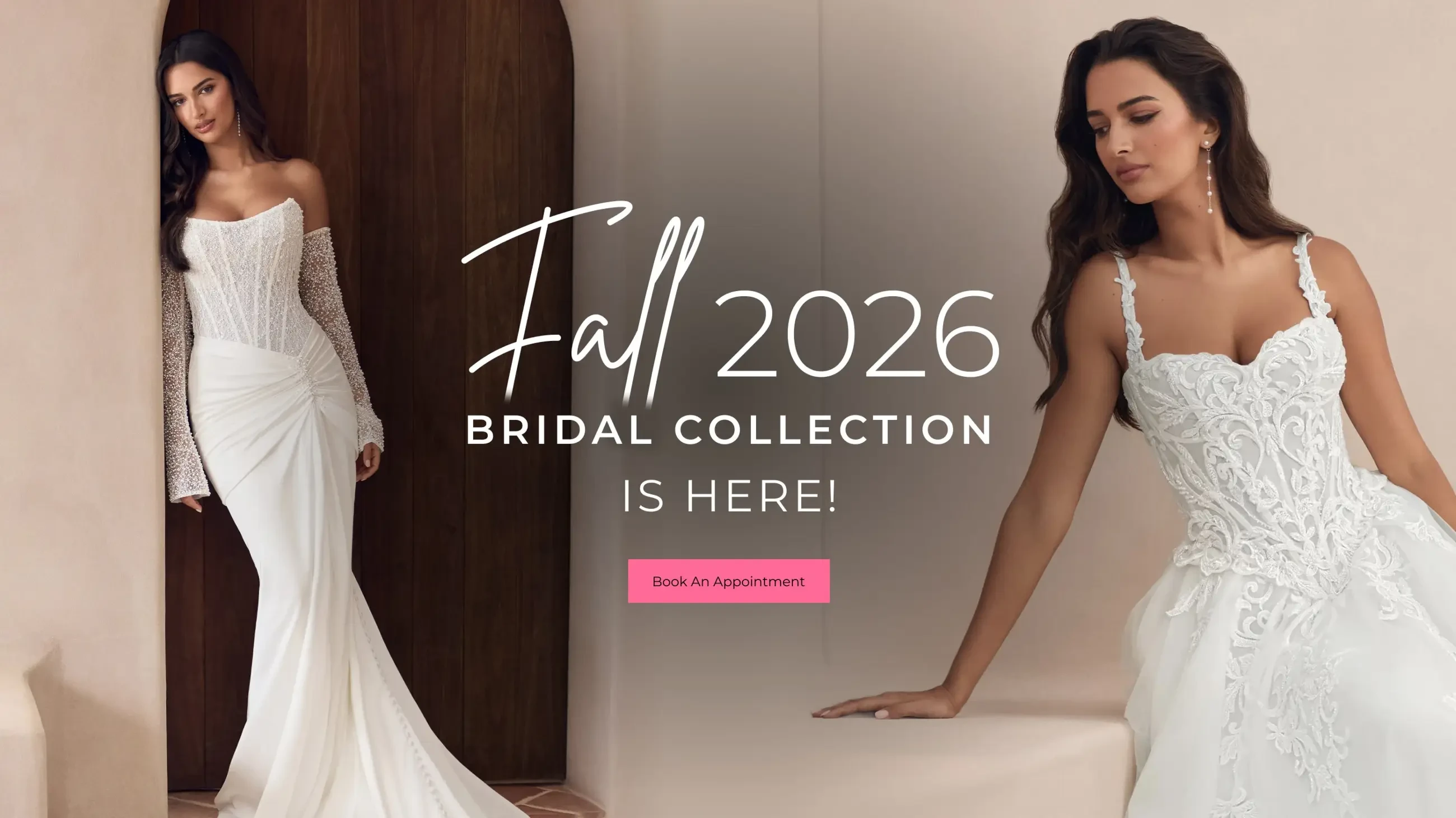 Models wearing Sophia Tolli bridal gowns, desktop banner